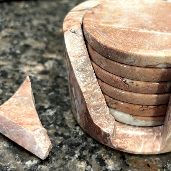 Vintage Pink Marble Coasters - Repaired (Great deal!) - Picture 4 of 6